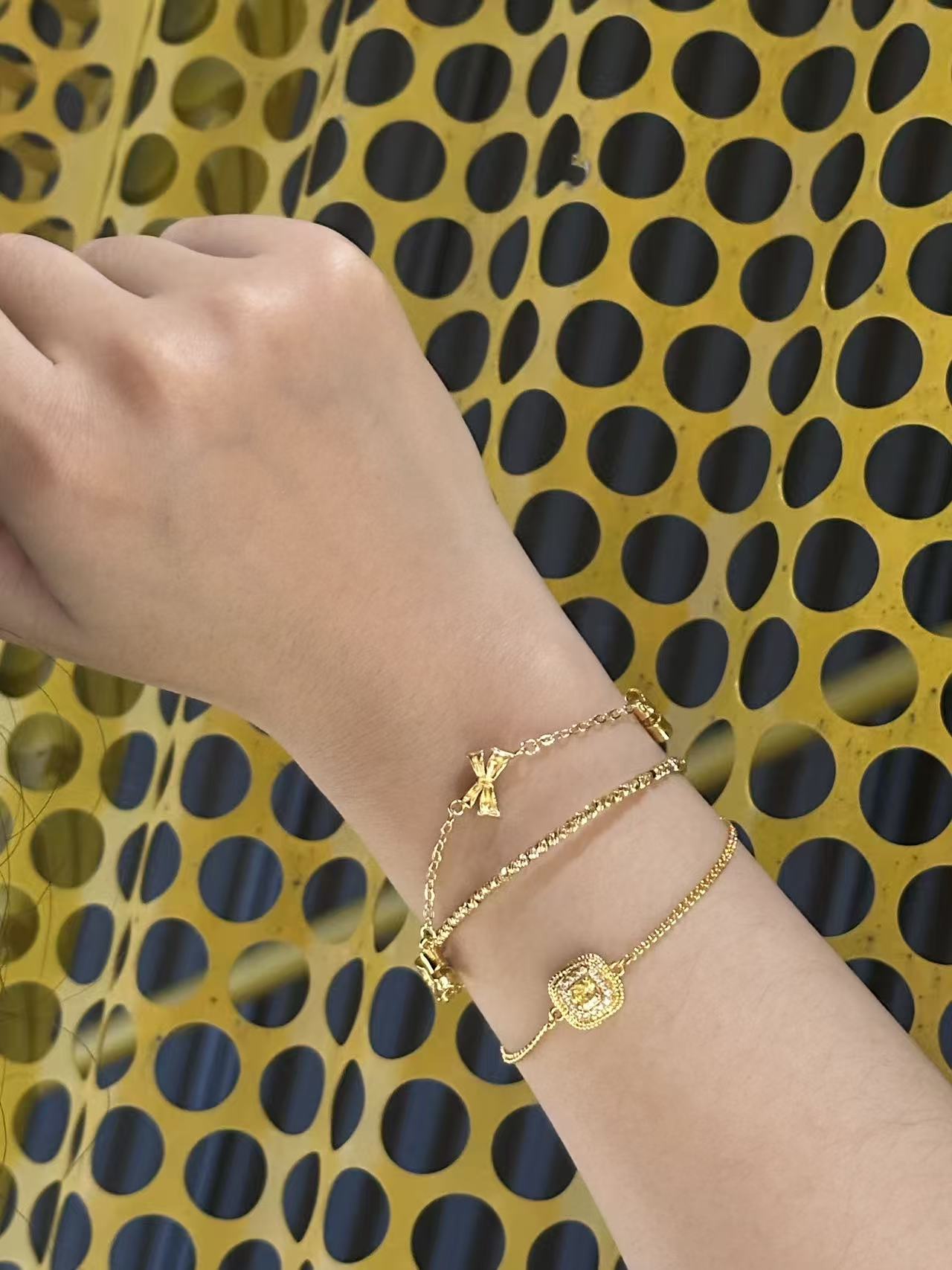 Golden Bracelet Stacking