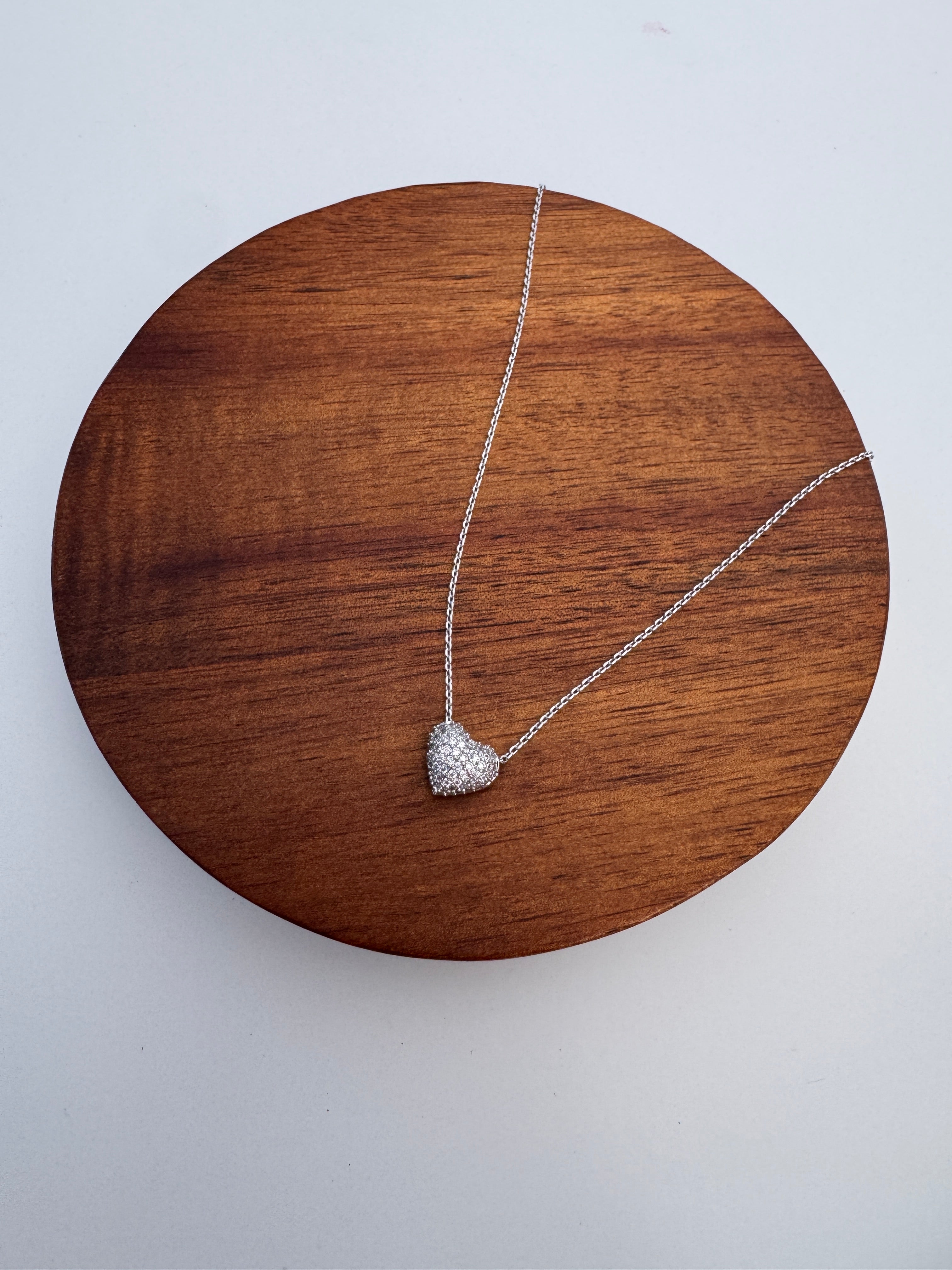 Frost Heart minimalist heart necklace, 18K gold plated, tarnish resistant (Gold/Silver Available) 