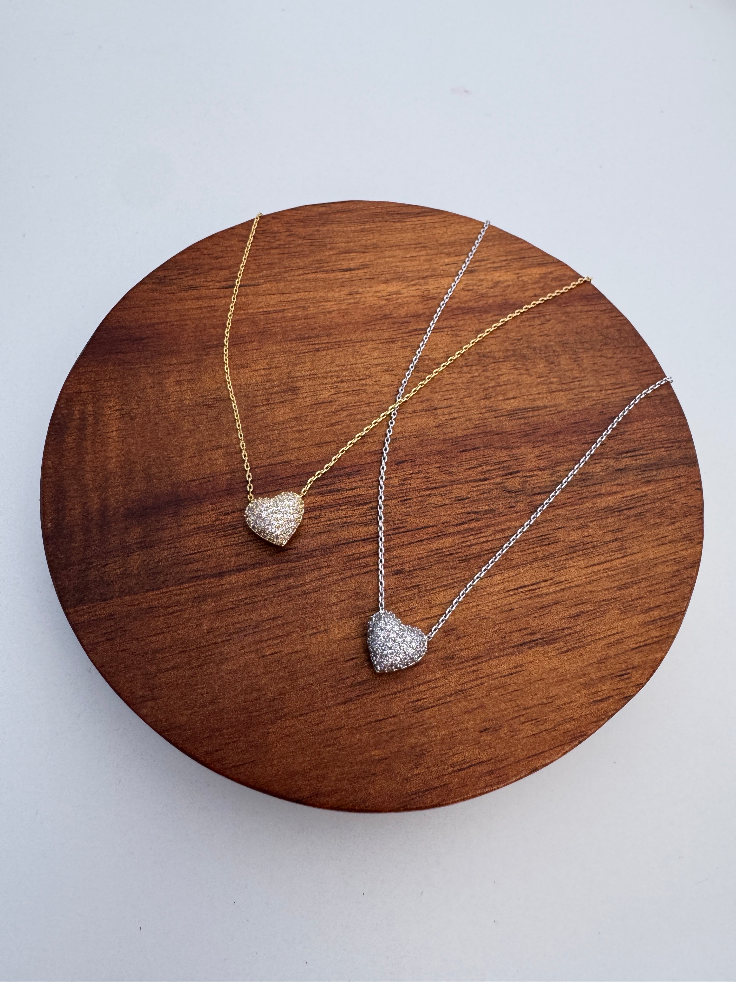 Frost Heart minimalist heart necklace, 18K gold plated, tarnish resistant (Gold/Silver Available) 