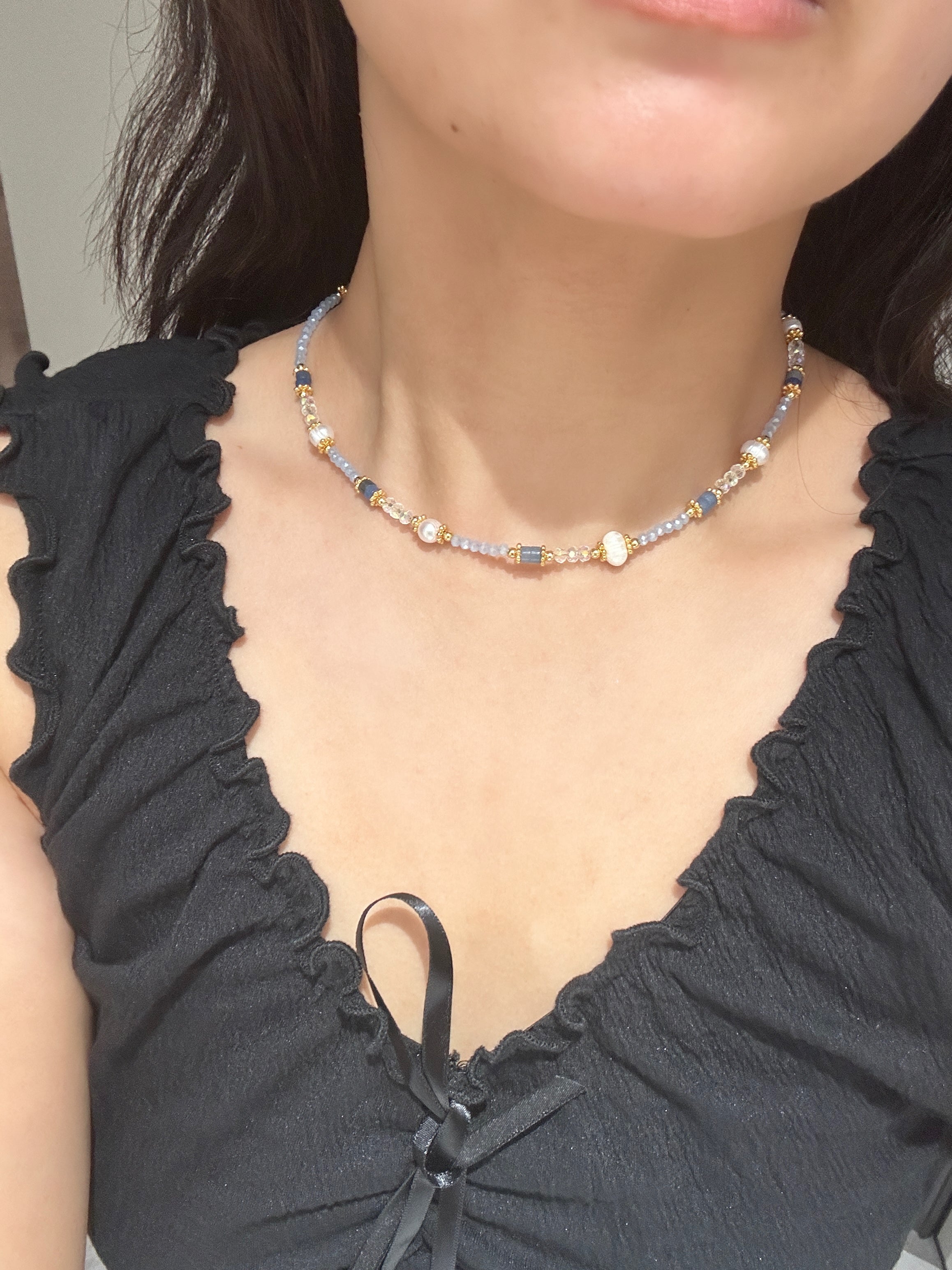 Aurora Blue Crystal Set - Halfhalf Jewelry