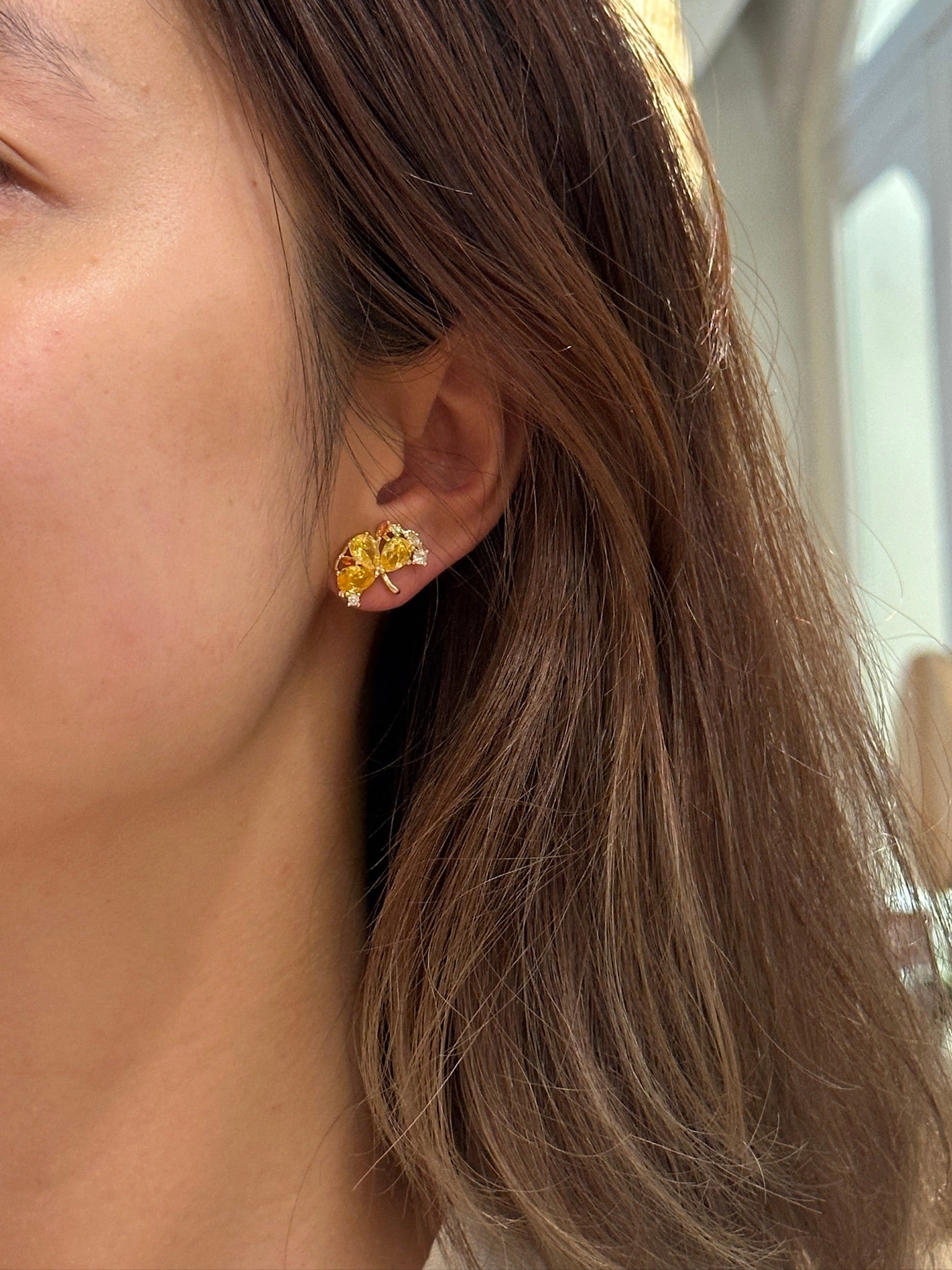 Golden Citrus Cluster Studs - Halfhalf Jewelry