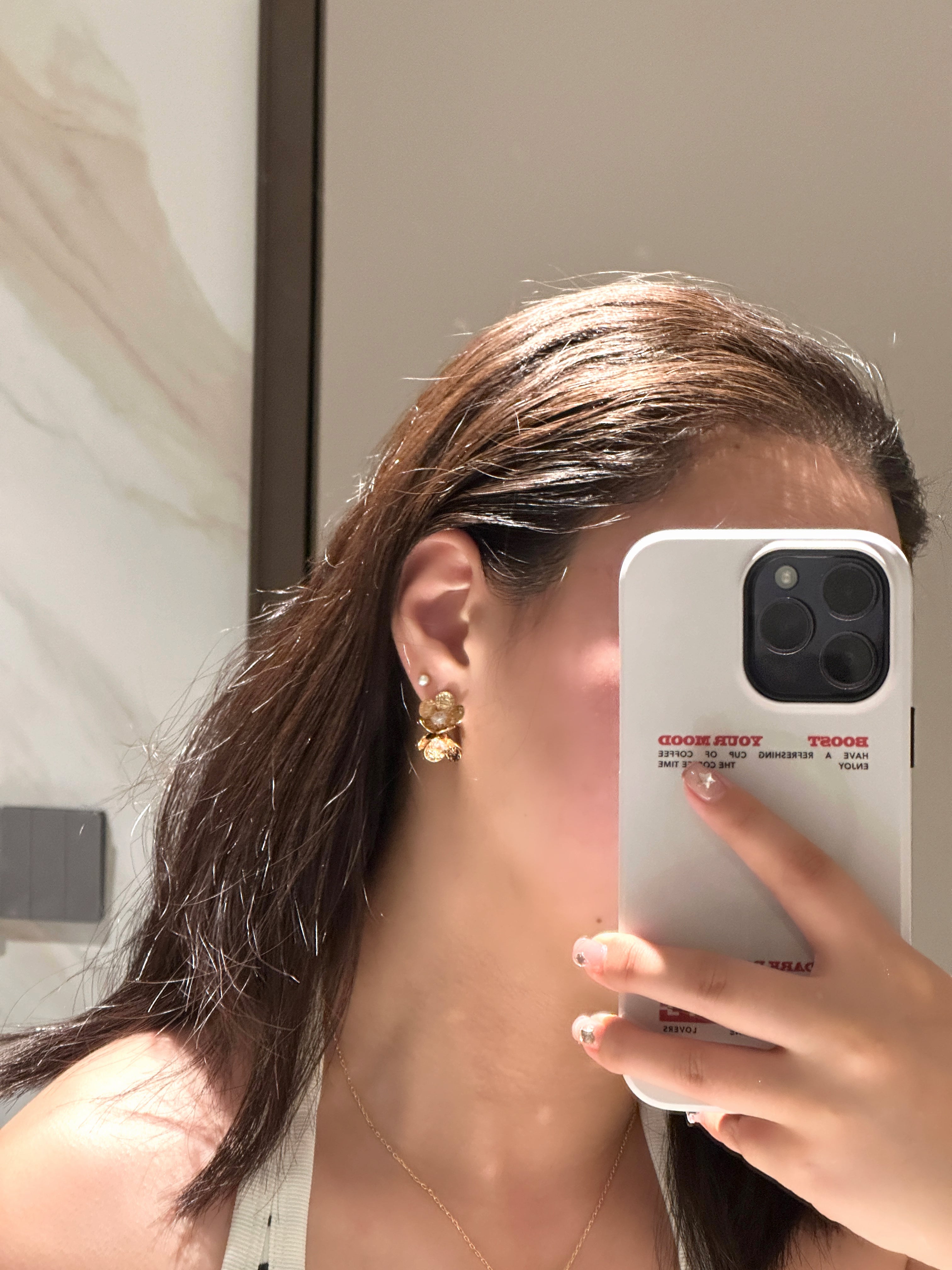 Golden Petal Studs - Halfhalf Jewelry