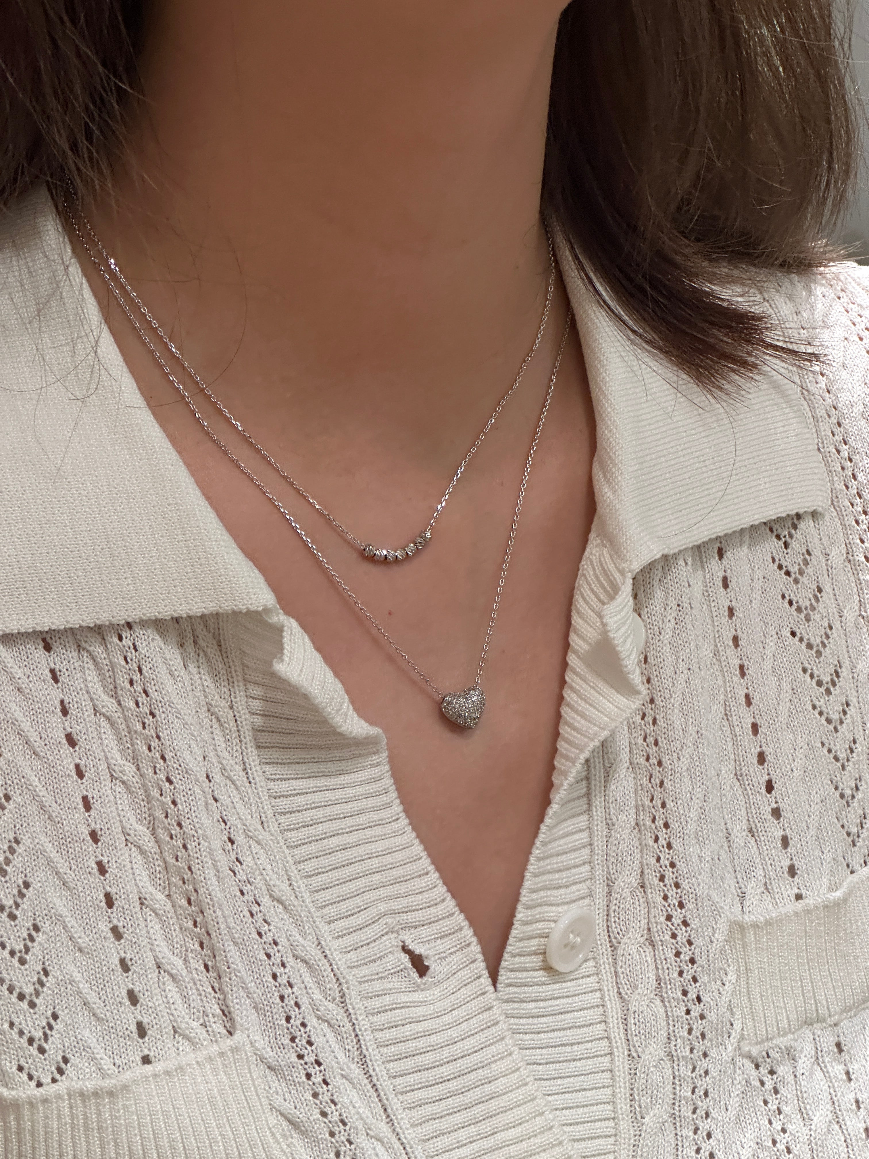 Silver Frost Heart Set - Halfhalf Jewelry